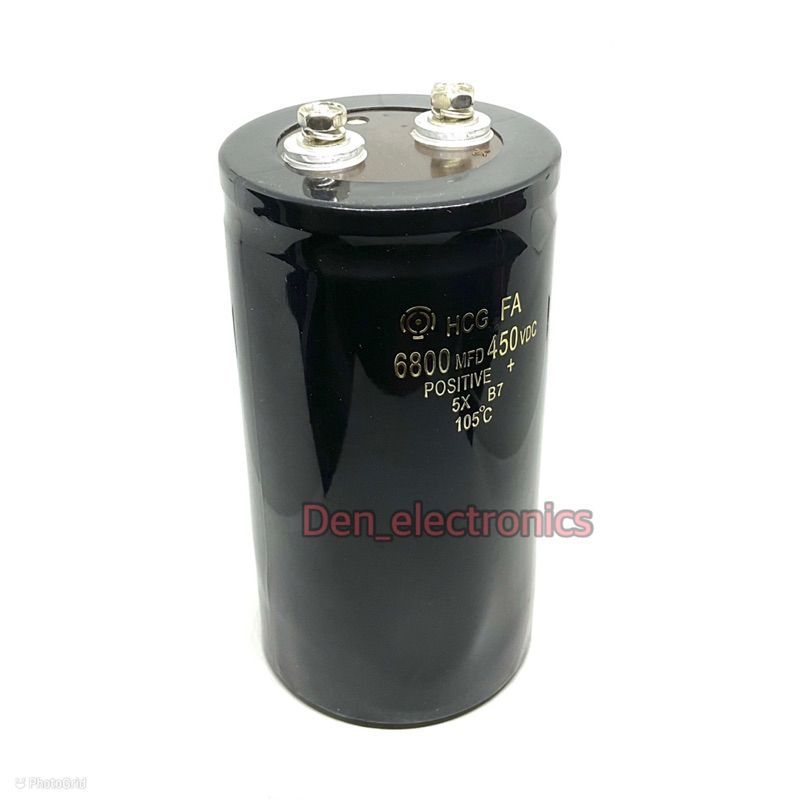 CAPACITOR 6800 MFD 450VDC ขนาด สูง 14CM กว้าง7.5CM  Capacitor  ใหม่ แท้ คาปาซิเตอร์ Cหัวน็อต  สินค้า