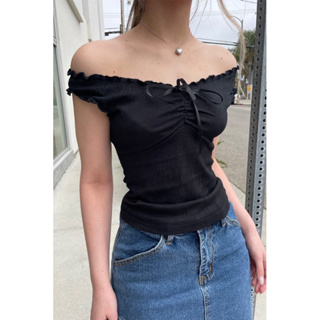 (พร้อมส่ง Black 1 ready to ship) พรีออเดอร์ PREORDER Brandy Melville ของแท้ 100% Malena top new with tag 3 สี