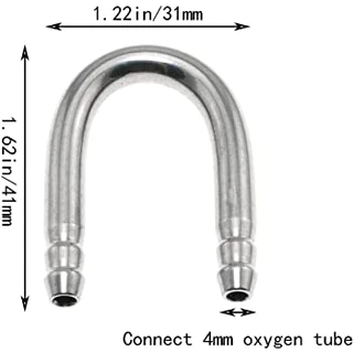 U Shape Tube หลอดแก้ว / สแตนเลส รูปทรงตัวยู ป้องกันสายยาง Co2 หักงอตรงขอบตู้ปลา
