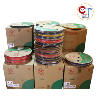 (ยกม้วนถูกกว่า) ท่อหด ใช้หุ้มสายไฟ ขนาด 2-15มม. ยี่ห้อ WOER เป็นฉนวน ใช้แทนเทปพันไฟ Heat Shrink Tube