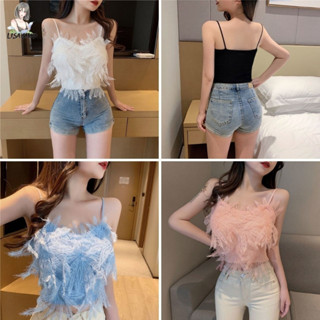 เสื้อสายเดี่ยว เซ็กซี่ เสื้อสายเดี่ยวครอป ยอดนิยมในหมู่วัยรุ่น 💥พร้อมส่งจากไทย💥 L23130
