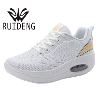 RUIDENG-82257 สีขาว รองเท้าผ้าใบกีฬาผู้หญิงเพื่อสุขภาพ ความสูง 5 cm. ไซส์ 36-40 มีสินค้าพร้อมส่ง