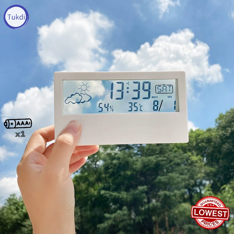 นาฬิกาตั้งโต๊ะ ดิจิตอล นาฬิกาปลุกดิจิตอล ตกแต่งบ้านสีขาว clock E19