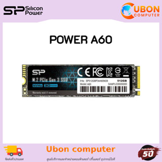 SSD (เอสเอสดี) SILICON POWER A60 512GB PCIe Gen3x4 NVMe SSD M.2 ประกันศูนย์ 5 ปี