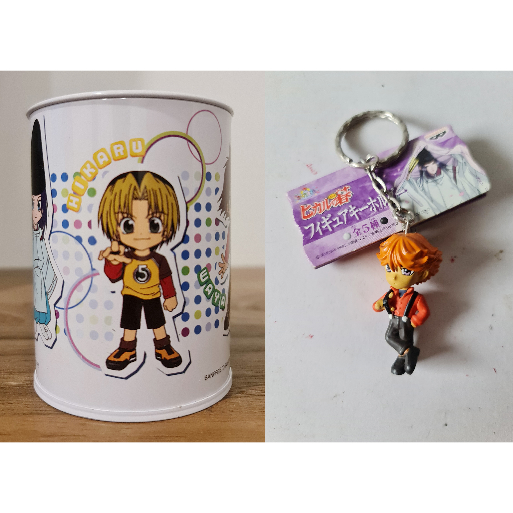 ของสะสมอนิเมะ Hikaru no go Fujiwara no Sai 5" Japan aluminum piggy bank PVC Keychain JAPAN X 2 Offic