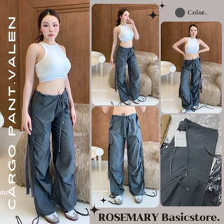 Basic CargoPant 🐋 กางเกงคาร์โก้ กาเกงขายาว Y2K สีเบสิค สีเทาเข้ม งานป้าย VALEN #RosemaryBasicstore