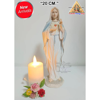 รูปปั้นเซรามิก พระแม่มารีย์ดวงหฤทัย คาทอลิก คริสต์ อังกฤษ The Immaculate Heart Mary Catholic Statue Figurine religion