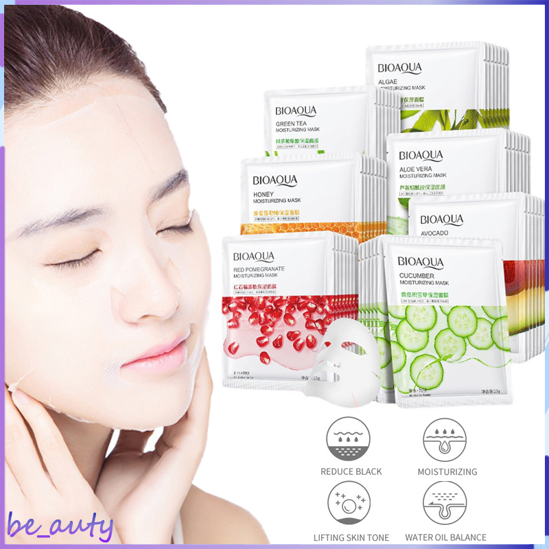 BIOAOUA มาส์กชีท คัดสรรวัตถุดิบนำเข้าจากเกาหลี มาส์กชีท มาส์กส่วนผสมจากธรรมชาติ สูตรเกาหลี ชุ่มชื้น ผิวกระจ่างใส