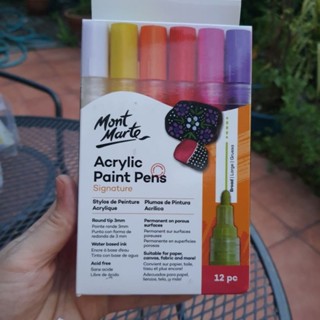 MontMarte Arcylic Paint Pens ปากกาสีอะครีลิค 3มม. 12 สี ใช้สำหรับงานศิลปะ และงาน DIY ต่าง ๆ 🌻🌻
