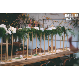 IDEALIZE WEDDING สแตนจัดดอกไม้ สแตนเหล็กสีทอง ฐานวางดอกไม้ ตกแต่งดอกไม้ ตกแต่งบ้าน งานแต่งงาน พร็อพถ่ายรูป Wedding