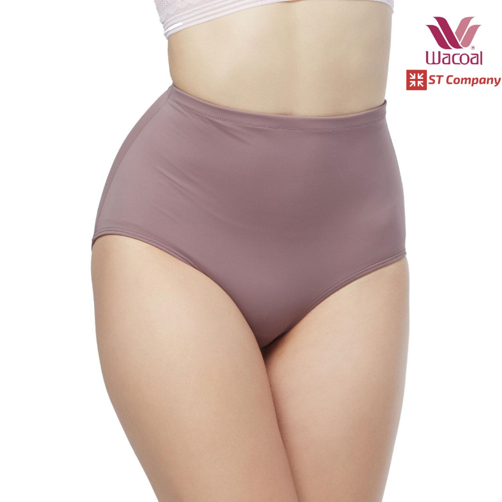 กางเกงใน  Wacoal S-Fit Secret Support Short Panty WU4888 สีน้ำตาล (Brown) เอวสูง ช่วยเก็บกระชับหน้าท