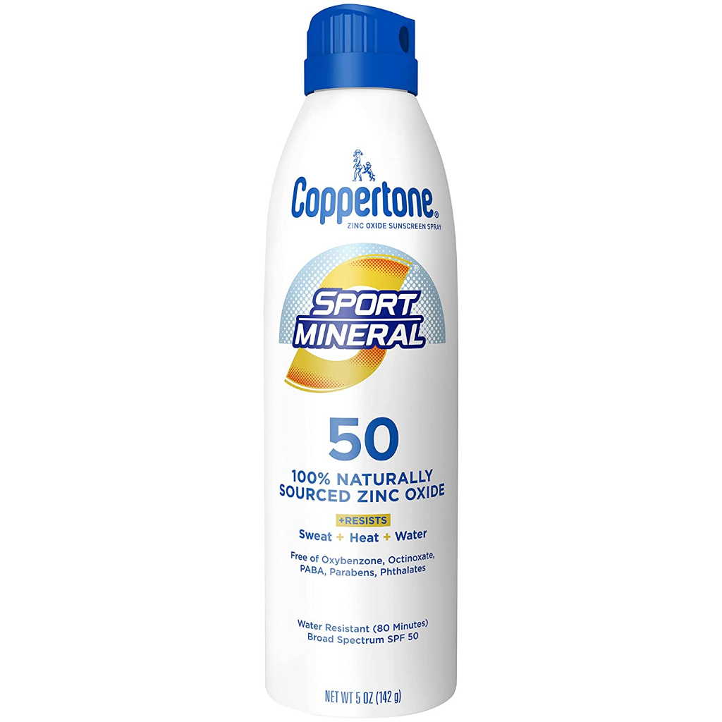 <Coppertone> Sport Mineral Sourced Zinc Oxide Sunscreen Spray SPF 50, 142 g สเปรย์กันแดด สำหรับเล่นก