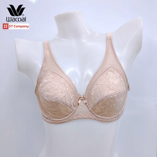 Wacoal Bra WB7395 สีเนื้อ (Nude) บราเต็มทรง มีโครง ไม่เสริมฟองน้ำ เก็บทรงได้ดี ตะขอ 3 แถว คัพใหญ่ ไซส์ B70-F95 ชุดชั้นใน