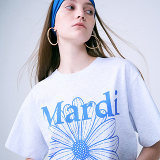 MARDI MERCREDI TSHIRT FLOWERMARDI_HEATHER BLUE direct shipiing from korea