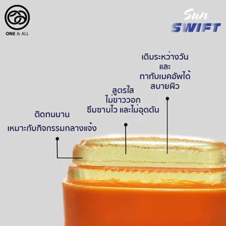 กันแดดใส One & All Sun Swift Clear Stick Sun Protection SPF50+PA++++ กันแดดแบบสติ๊กใส หน้า+ตัว 20g.