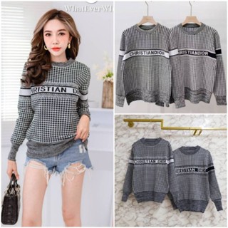 พร้อมส่ง เสื้อไหมพรมแขนยาวสเวตเตอร์ ไหมพรมเนื้อดีใส่สบาย งานสวยดูแพง