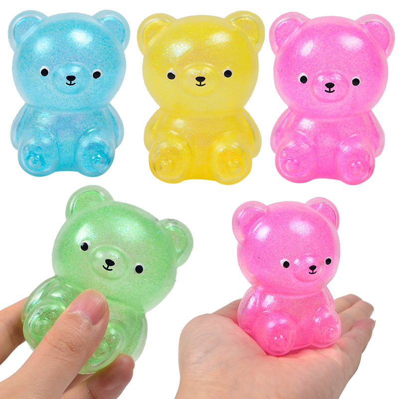 หมีบีบๆ ลูกบอลบีบตาข่าย ของเล่นคลายเครียด บีบๆ ฟินๆ