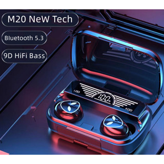 TWS M20 หูฟังไร้สายหูฟังบลูทูธ V5.3 หูฟังชนิดใส่ในหู 9D Stereo Hifi Bass การควบคุมแบบสัมผัส 3D