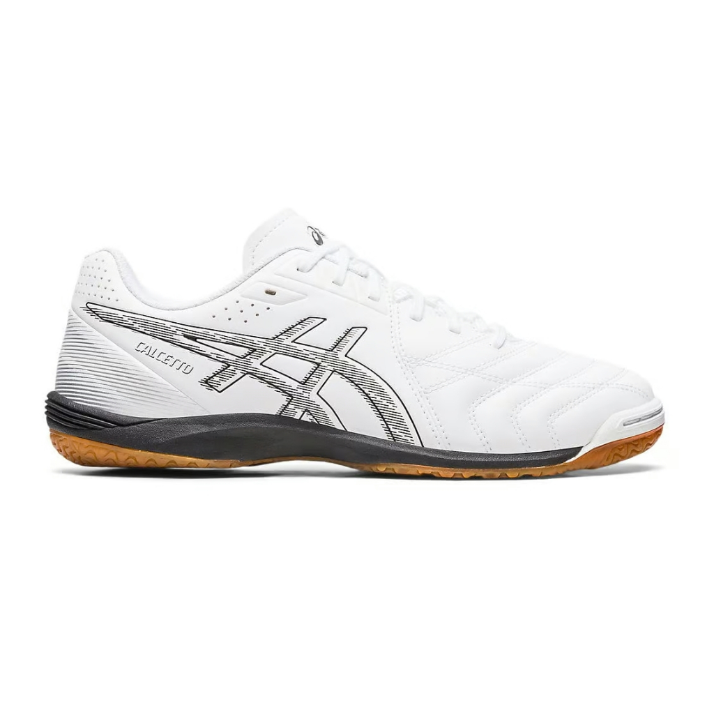 Asics รองเท้าฟุตบอล / ฟุตซอล Calcetto WD 9 (2E) Wide | White/Black ( 1113A037-100 )