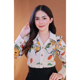 ZEEKFORYOU เสื้อเชิ๊ต คอปก กระดุมหน้า แขนยาว sizeS
