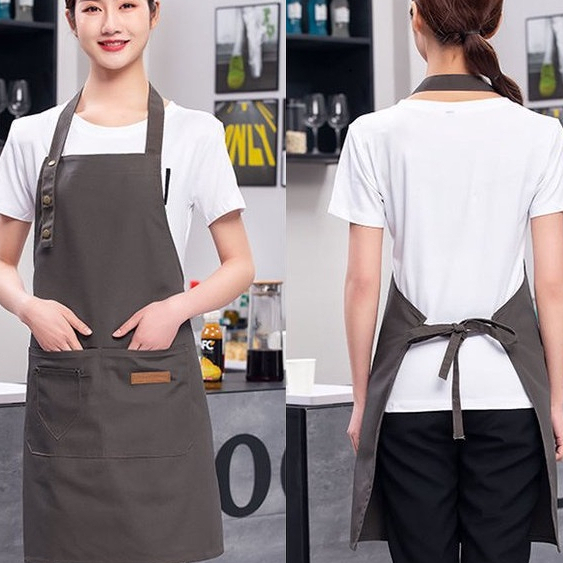 ผ้ากันเปื้อนร้านกาแฟ กันน้ํามัน กันน้ํา แบบหนา มีให้เลือก 2สี