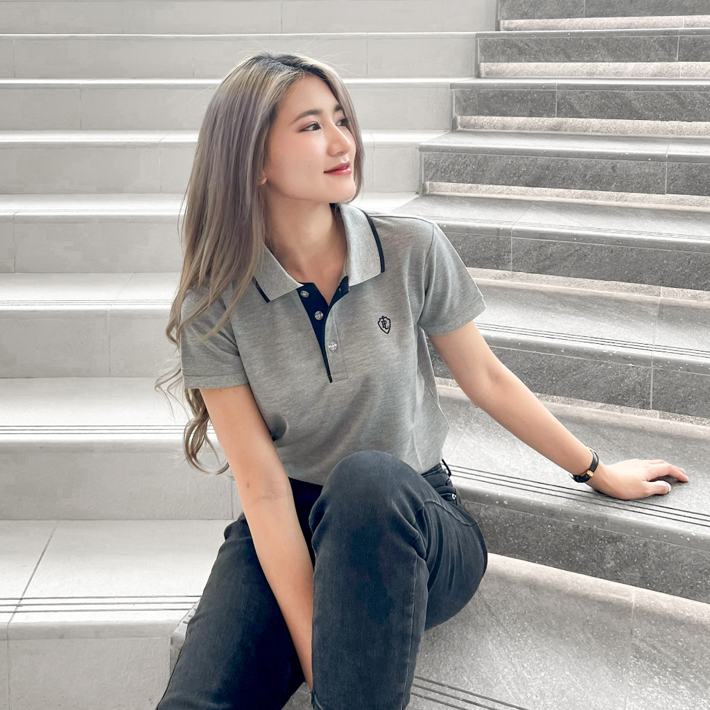 POLOLAND เสื้อโปโลหญิง ทรงเข้ารูป รุ่น Kgirl สีเทา (3สี)