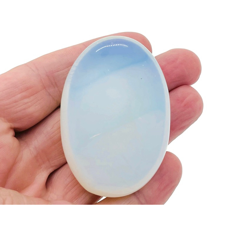 1 Pc Opalite Spa Stone – Massage Opalite Palm Gemstone - Large Opalite Stone - Crystal Palm Stone – 