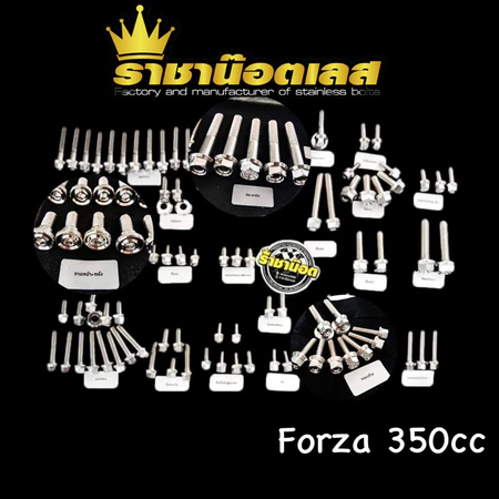 ชุดน๊อตทั้งคัน forza350-ADV350. สแตนเลส หัวสนาม-จี้ลาย, หัวเฟือง,เจาะดาว(เจาะดอกไม้)