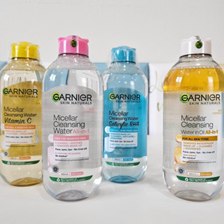 การ์นิเย่ ไมเซล่า คลีนซิ่ง วอเตอร์ Garnier Micellar Cleansing Water 400ml. 4 สูตร