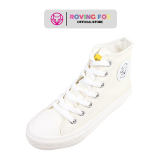 [ Rovingfox high top sneaker ] รองเท้าผ้าใบผู้หญิง รุ่น A77WH สีขาว