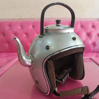 ส่งฟรี!!! หมวกกันน็อคกาต้มน้ำ helmet kettle บรอนคิ้วเงิน