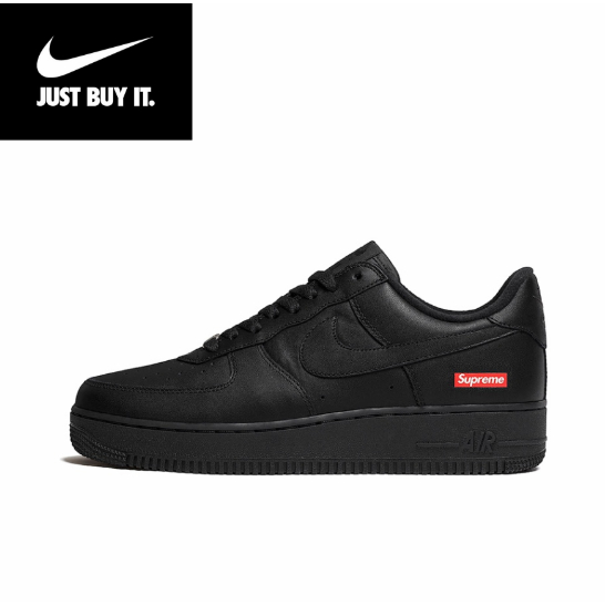 ของแท้ 100 % Supreme x Nike Air Force 1 Low box logo black Sports shoes style