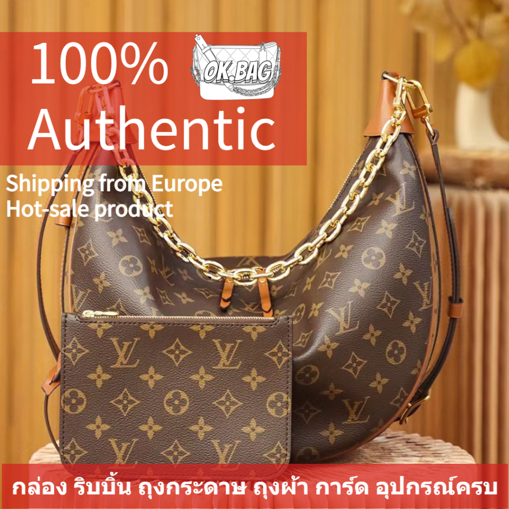 👜หลุยส์วิตตอง Louis Vuitton Loop Hobo Bag LV Monogram กระเป๋าสะพายผู้หญิง