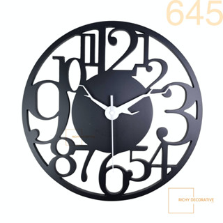 นาฬิกาแขวนผนัง Nordic Wood number wall clock นาฬิกาติดผนัง นาฬิกาไม้ เดินเงียบ