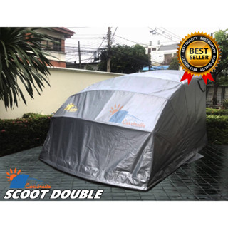 โรงจอดรถสำเร็จรูป สำหรับมอเตอร์ไซค์สำเร็จรูป ยืดหดได้ CARSBRELLA รุ่น TWIN SCOOT  Aluminium Frame