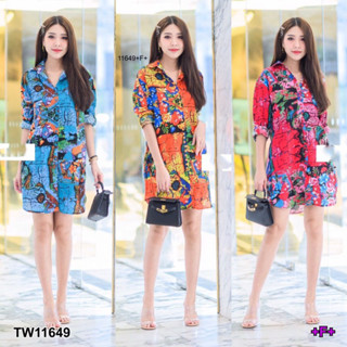 👗Pfashion [ส่งไวมาก🚛] P11649 เสื้อเชิ้ตแขนยาวลายกราฟฟิก