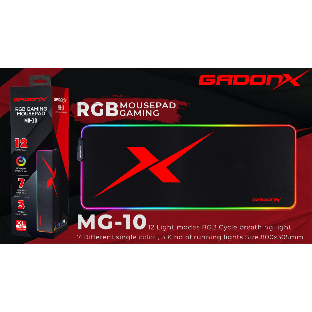GADONX MG-10 Gaming Mouse Pad RGB Black Light รับประกันสินค้า 2 ปี ราคา ถูกที่สุด ดีลบีเคเค แกลเลอรีภาพที่ 5