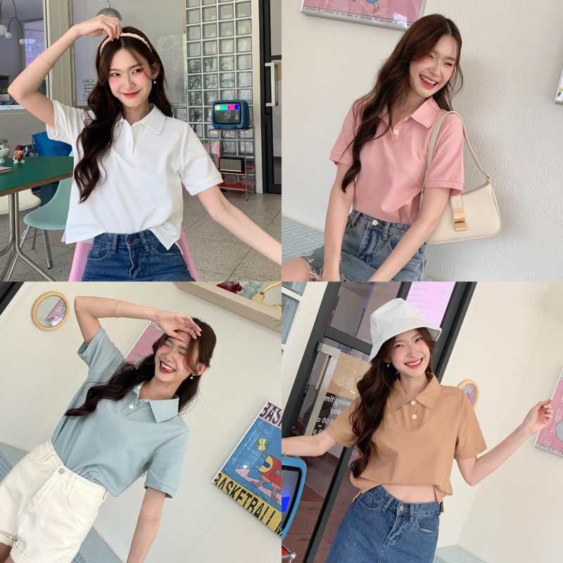 3pcs.basket "T2154" Butter top เสื้อโปโล
