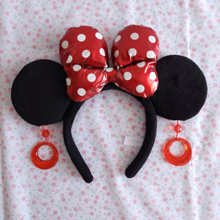 ที่คาดผม มินนี่ (Minnie Headband) โบว์สีแดง ลายจุด ห้อยตุ้งติ้ง Tokyo Disney Resort ของแท้