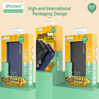 Powerbank Yoodex E17 ของแท้100% 20000mah แท่นชาร์จ พาวเวอร์แบงค์ ชาร์จเร็ว Fast Charge Quick Charge แบตสำรอง E17