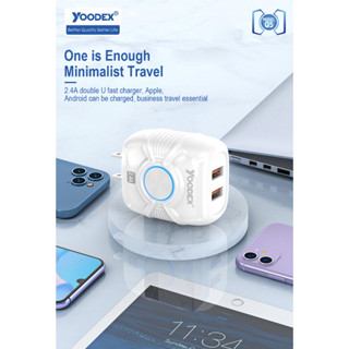 Yoodex หัวชาร์จ Q5 2USB 2.4A Charger Set สายชาร์จ หัวชาร์จเร็ว ใช้ได้ทุกรุ่น คุณภาพสูง USB สายชาร์จ Yoodex