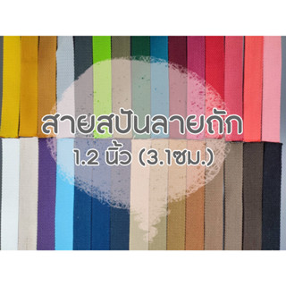 (1ม้วน) สายคอตตอนสปันหนา ลายถัก ขนาด 1.2นิ้ว (3.2ซม.)  สำหรับทำสายกระเป๋า/รองเท้า