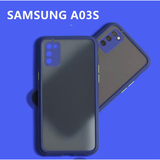 เคสขอบสี เคส Samsung A03s เคสซัมซุง เคสโทรศัพท์samsung A03s เคสขอบสีหลังขุ่น เคสกันกระแทก