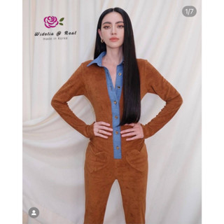 Jumpsuit จั๊มสูทขาม้าสุดแซ่บ เนื้อผ้ากำมะหยี่ เข้ารูป ดูหุ่นดีมาก Widelia @ Real