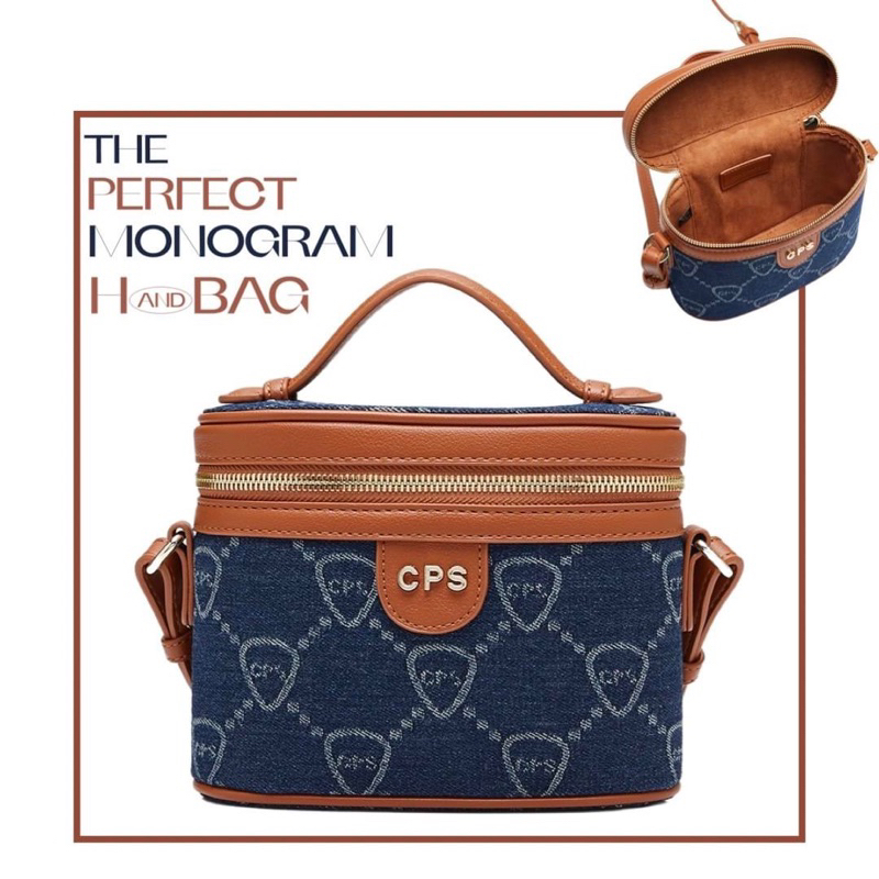 CPS CHAPS•MINI BOX BAG IN MONOGRAM DENIM•