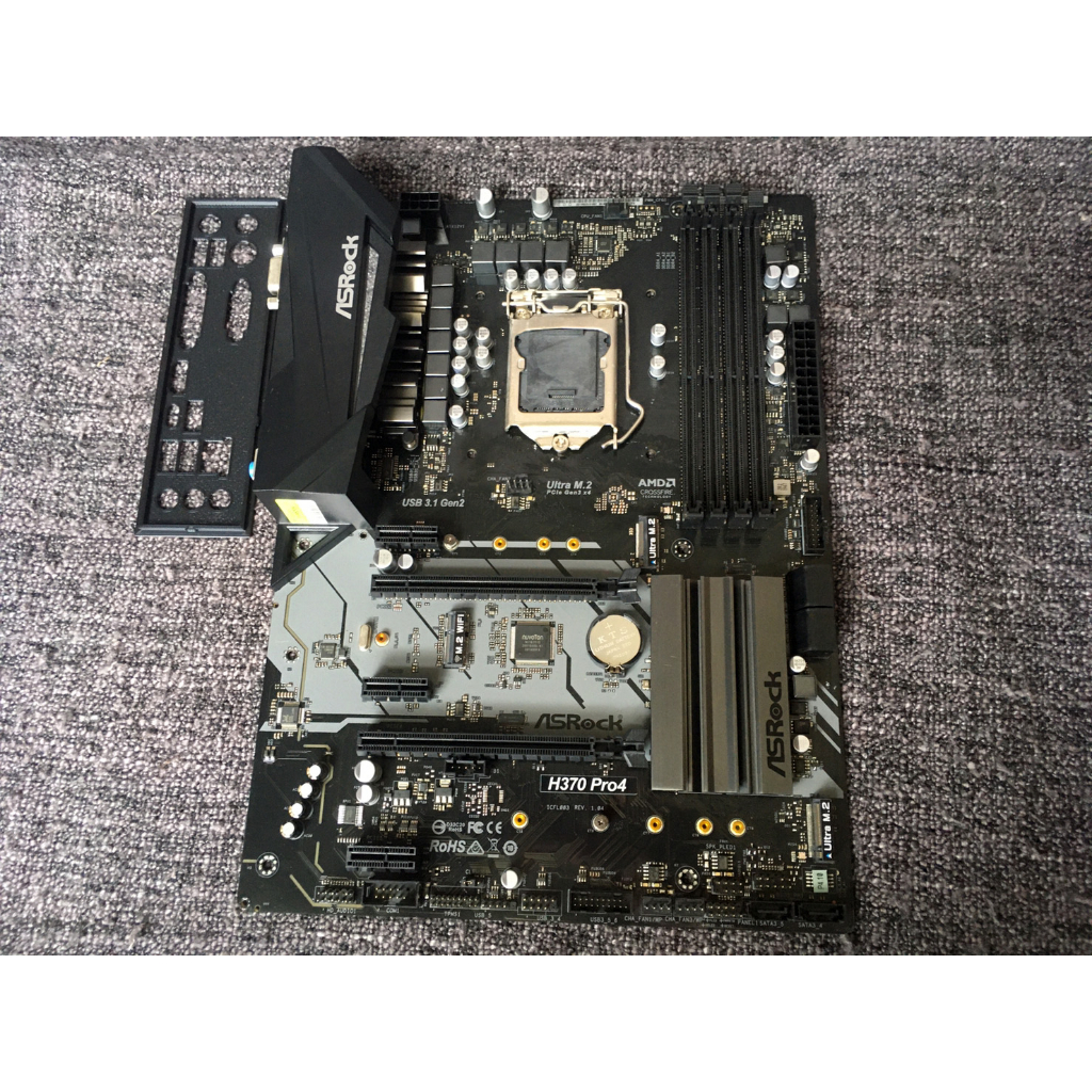 1151V2 ASROCK H370 PRO 4 พร้อมฝาหลัง รองรับ NVME
