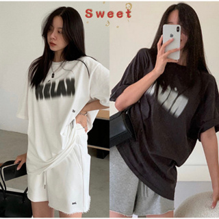 Sweet เสื้อยืดRELAX ชิกๆชิวๆ สไตล์เกาหลีน่ารัก ผักผ่อน เสื้อยืดนิ่ม แขนสั้น เนื้อผ้าดี R44