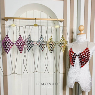 เสื้อกระจก หัวใจ สายโซ่คล้องมีตะขอเกี่ยว ปรับระดับได้ LEMONADE LM ทอง แดง ชมพู