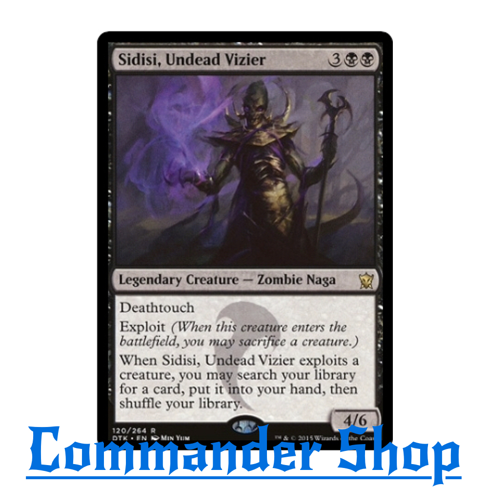 Sidisi, Undead Vizier (Legendary Creature - Zombie Naga) Black Mv5 Pw4/Tn6 Deathtouch การ์ดเกม Magic