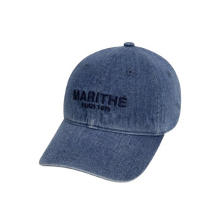 พรีเกาหลีแท้ MARITHE DENIM WASHING LOGO BALL CAP